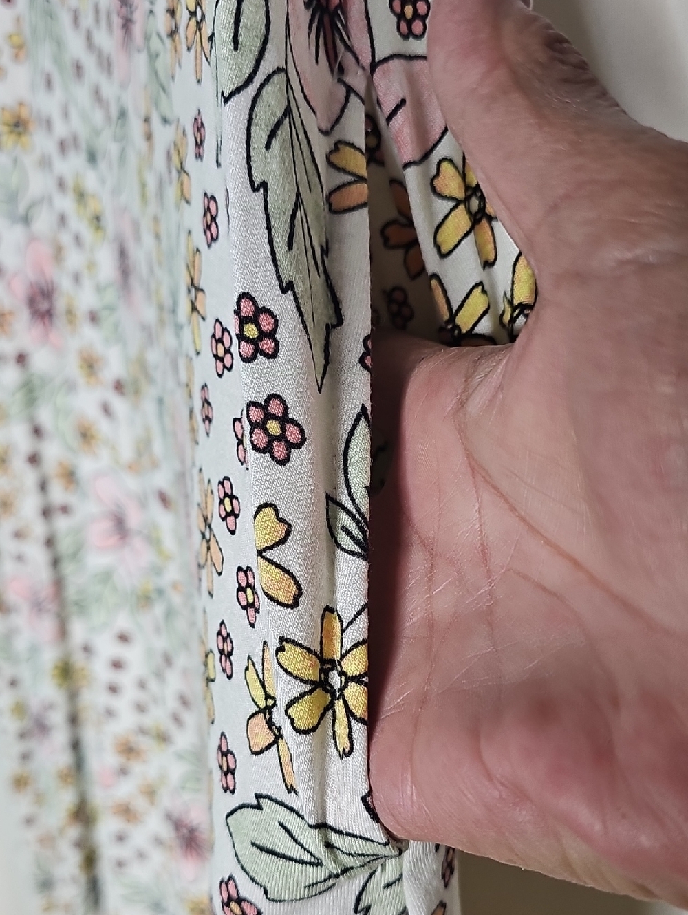 LuLaRoe Floral Top in Pink, Yellow & Cream - Picture 3 of 3